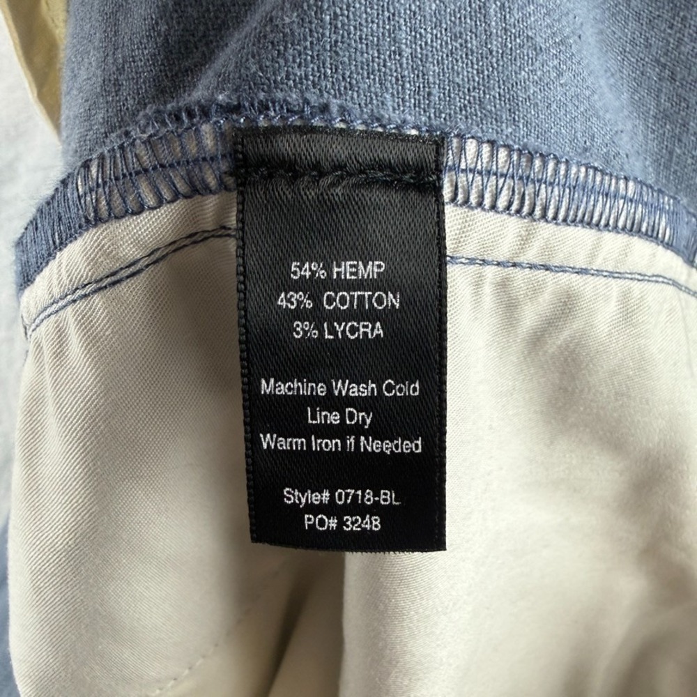 Betabrand Pants Mens 36x32 Blue Hemp Chino Khaki Twill Drawstring - Picture 8 of 13